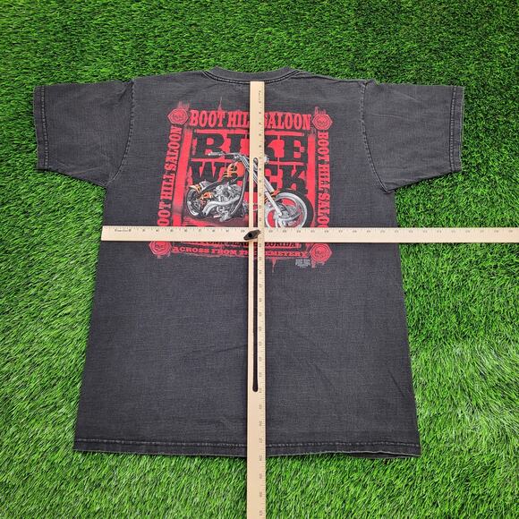 Vintage Y2K Biker Week Shirt Large 21x28 Faded USA - Picture 4 of 15